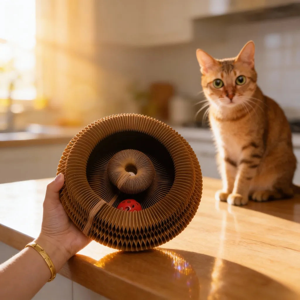 Meowly™ – Tiragraffi a Spirale Interattivo che Stimola il Gioco del Gatto
